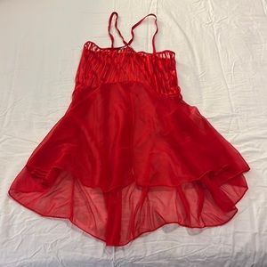 Red peek a boo babydoll